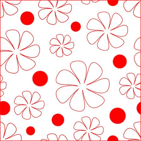 abstract red floral seamless pattern on white Stock Photo - Budget Royalty-Free & Subscription, Code: 400-06736559