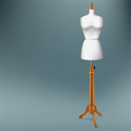 white tailor dummy with wood stand Stock Photo - Budget Royalty-Free & Subscription, Code: 400-06736630