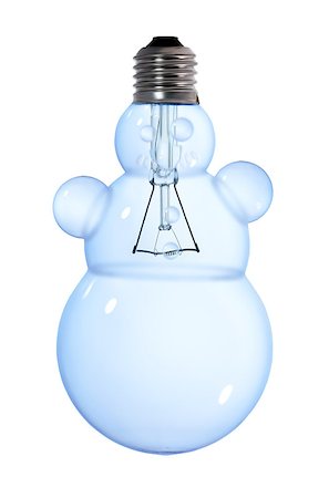 simsearch:400-04303624,k - snowman tungsten light bulb lamp on white background Stockbilder - Microstock & Abonnement, Bildnummer: 400-06736793