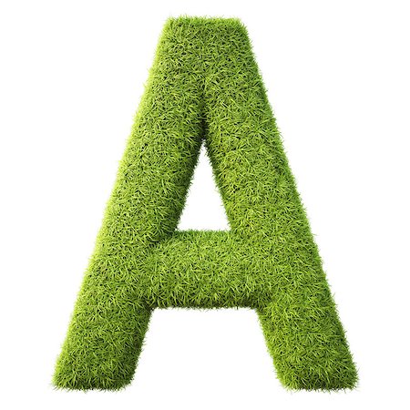 simsearch:400-06698913,k - Alphabet from the green grass. isolated on white. Foto de stock - Super Valor sin royalties y Suscripción, Código: 400-06736904