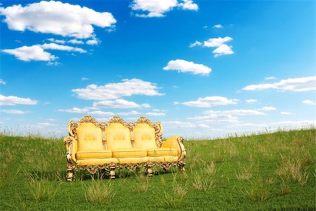 simsearch:400-04739894,k - luxurious couch on a green meadow. Stock Photo - Budget Royalty-Free & Subscription, Code: 400-06736982