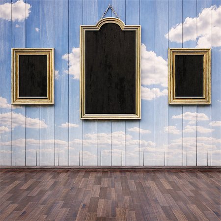 empty interior with empty picture frames on the wall. Stock Photo - Budget Royalty-Free & Subscription, Code: 400-06736991
