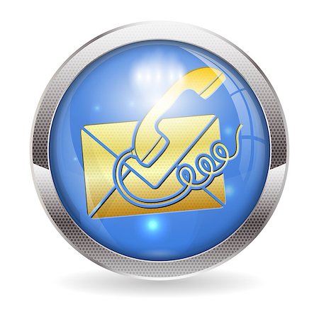 3D Circle Button with Telephone and Envelope Icon Contact Us, vector illustration Stock Photo - Budget Royalty-Free & Subscription, Code: 400-06737279