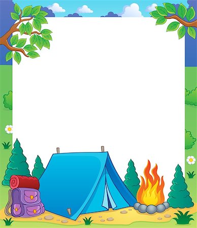 simsearch:400-04407783,k - Camping theme frame 1 - vector illustration. Stock Photo - Budget Royalty-Free & Subscription, Code: 400-06737458