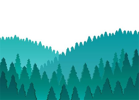 Forest theme image 1 - vector illustration. Stock Photo - Budget Royalty-Free & Subscription, Code: 400-06737475