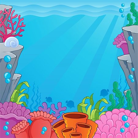 Image with undersea topic 4 - vector illustration. Stock Photo - Budget Royalty-Free & Subscription, Code: 400-06737487