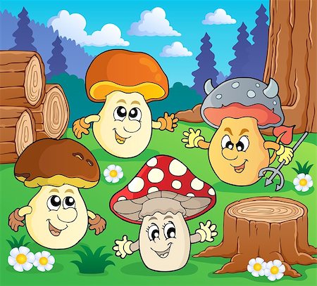 simsearch:400-07417266,k - Mushroom theme image 3 - vector illustration. Foto de stock - Super Valor sin royalties y Suscripción, Código: 400-06737490