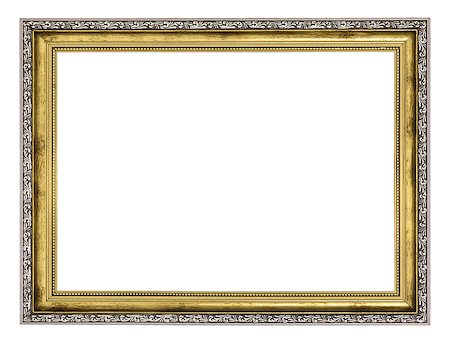 silver and gold frame isolated on white background Stock Photo - Budget Royalty-Free & Subscription, Code: 400-06737547