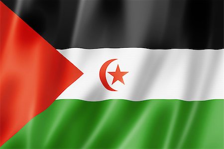 simsearch:400-08250314,k - Sahrawi Arab Democratic Republic flag, three dimensional render, satin texture Stock Photo - Budget Royalty-Free & Subscription, Code: 400-06737597