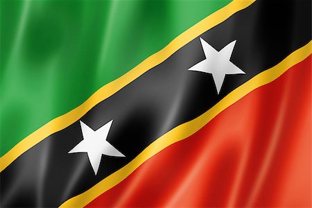 simsearch:400-06750392,k - Saint Kitts And Nevis flag, three dimensional render, satin texture Photographie de stock - Aubaine LD & Abonnement, Code: 400-06737598