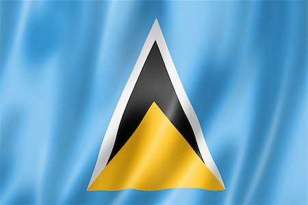 simsearch:400-06745053,k - Saint Lucia flag, three dimensional render, satin texture Stock Photo - Budget Royalty-Free & Subscription, Code: 400-06737599