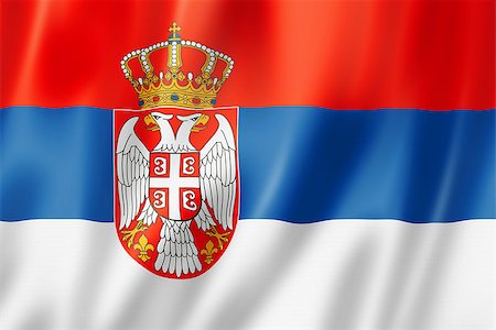 simsearch:400-06750392,k - Serbia flag, three dimensional render, satin texture Photographie de stock - Aubaine LD & Abonnement, Code: 400-06737605