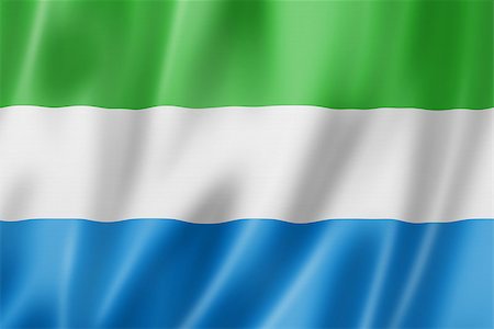 simsearch:400-06745053,k - Sierra Leone flag, three dimensional render, satin texture Stock Photo - Budget Royalty-Free & Subscription, Code: 400-06737607