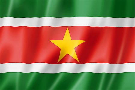 simsearch:400-06737620,k - Suriname flag, three dimensional render, satin texture Photographie de stock - Aubaine LD & Abonnement, Code: 400-06737615