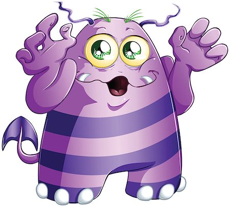 A vector illustration of cute scary purple monster for Halloween. Foto de stock - Super Valor sin royalties y Suscripción, Código: 400-06738066