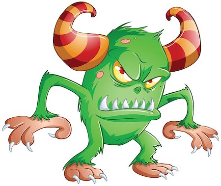 simsearch:400-06738068,k - A vector illustration of cute scary green monster for Halloween. Stock Photo - Budget Royalty-Free & Subscription, Code: 400-06738067