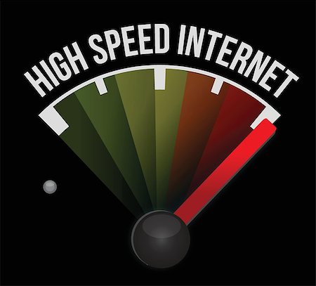 high speed internet Speedometer scoring high speed illustration design over white Stock Photo - Budget Royalty-Free & Subscription, Code: 400-06738402