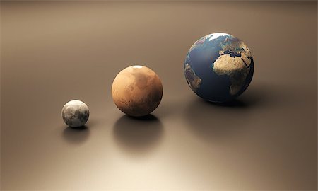 simsearch:400-06766471,k - A rendered size-comparence sheet between the Planet Earth, Earth-Moon and Planet Mars without in-scene captions, so they can be captioned otherwise, or used as a clean presentation. Stock Photo - Budget Royalty-Free & Subscription, Code: 400-06738996