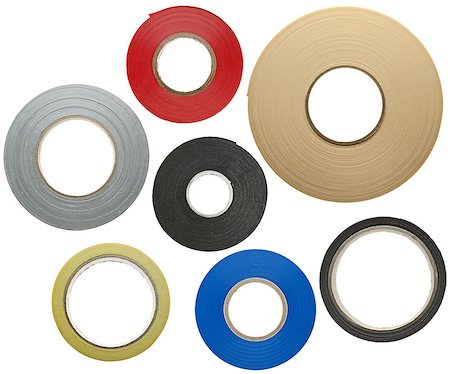 ruban-cache - Various adhesive tapes isolated on white background Photographie de stock - Aubaine LD & Abonnement, Code: 400-06739405