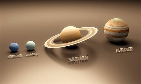 simsearch:400-06766471,k - A rendered size-comparence sheet between the Planets Neptune, Uranus, Saturn and Jupiter with in-scene captions. Stock Photo - Budget Royalty-Free & Subscription, Code: 400-06739517