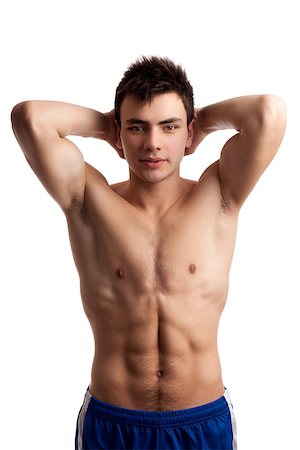 simsearch:400-04320842,k - Portrait of muscular young man over white background Photographie de stock - Aubaine LD & Abonnement, Code: 400-06739869