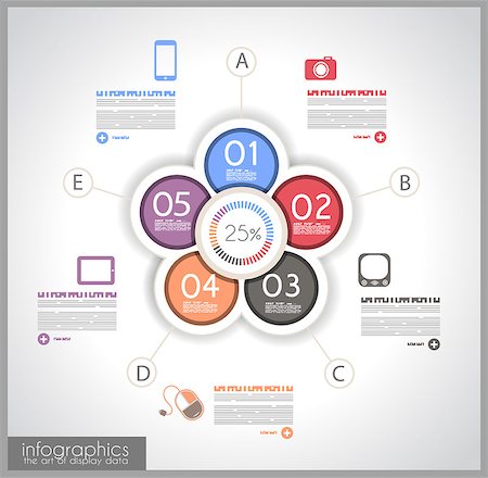 Infographic template design - Original geometric paper shapes with shadows. Ideal to display data and informations with modern style. Foto de stock - Super Valor sin royalties y Suscripción, Código: 400-06733492