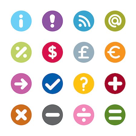 Set of modern  web universal icons. 16 different colors. Foto de stock - Super Valor sin royalties y Suscripción, Código: 400-06744136