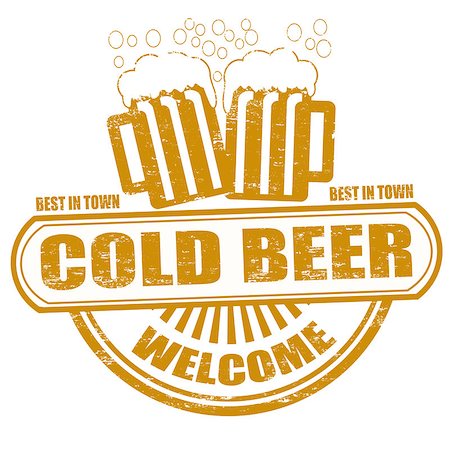 Cold beer grunge rubber stamp on white, vector illustration Stock Photo - Budget Royalty-Free & Subscription, Code: 400-06744132