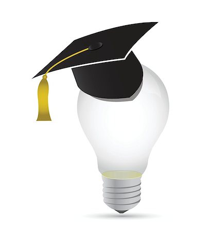 light bulb education graduation concept illustration design over white Stock Photo - Budget Royalty-Free & Subscription, Code: 400-06744200