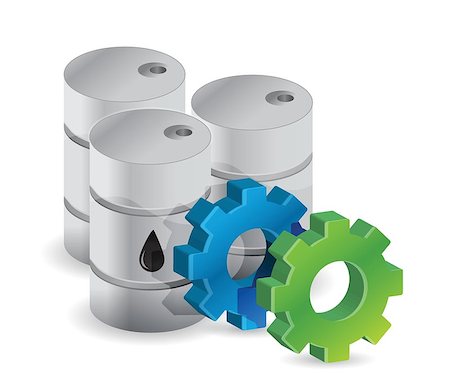 simsearch:400-07254623,k - oil barrels and industrial gears illustration design over white Fotografie stock - Microstock e Abbonamento, Codice: 400-06744203