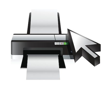 printer paper - printer technology cursor illustration design over a white background Foto de stock - Super Valor sin royalties y Suscripción, Código: 400-06744424