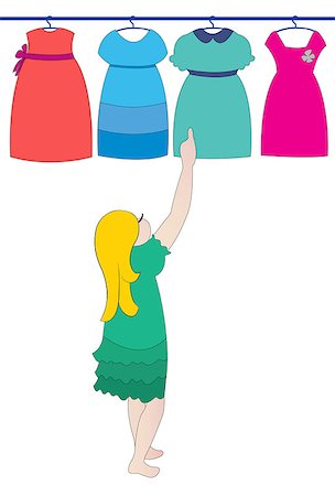 dresses closet - a cute child choosing blue dress Photographie de stock - Aubaine LD & Abonnement, Code: 400-06744673
