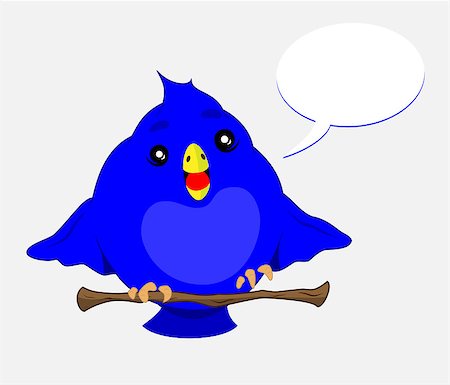 screaming bubble - blue bird sitting on a branch of a tree with speech bubble Stock Photo - Budget Royalty-Free & Subscription, Code: 400-06744901