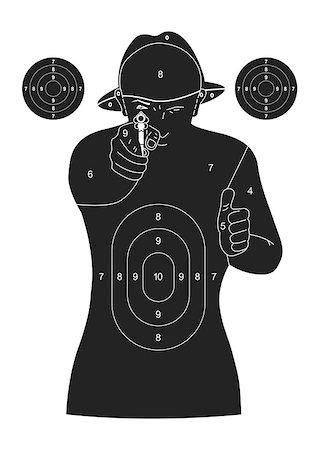 Illustration of a black human silhouette target Stock Photo - Budget Royalty-Free & Subscription, Code: 400-06744966