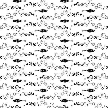 pretty patterns vector - Seamless pattern of bubble dots and fish Stock Photo - Budget Royalty-Free & Subscription, Code: 400-06744985