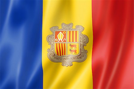 simsearch:400-06750392,k - Andorra flag, three dimensional render, satin texture Photographie de stock - Aubaine LD & Abonnement, Code: 400-06745026