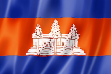 simsearch:400-06750392,k - Cambodia flag, three dimensional render, satin texture Photographie de stock - Aubaine LD & Abonnement, Code: 400-06745037
