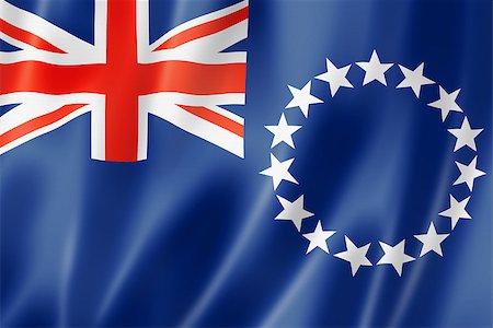 simsearch:400-06737620,k - Cook Islands flag, three dimensional render, satin texture Photographie de stock - Aubaine LD & Abonnement, Code: 400-06745039