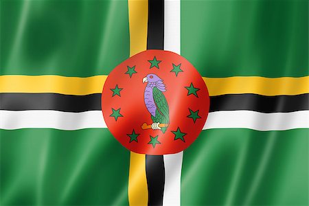 simsearch:400-06737620,k - Dominica flag, three dimensional render, satin texture Photographie de stock - Aubaine LD & Abonnement, Code: 400-06745043