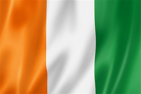 simsearch:400-06745053,k - Ivory Coast flag, three dimensional render, satin texture Stock Photo - Budget Royalty-Free & Subscription, Code: 400-06745057