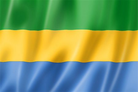 Gabon flag, three dimensional render, satin texture Photographie de stock - Aubaine LD & Abonnement, Code: 400-06745052