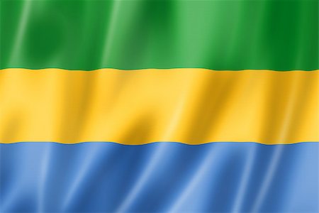 simsearch:400-06737620,k - Gabon flag, three dimensional render, satin texture Photographie de stock - Aubaine LD & Abonnement, Code: 400-06745052