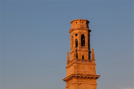 simsearch:400-07482007,k - Bell Tower of Duomo Cathedral in Verona in the Morning, Veneto, Italy Fotografie stock - Microstock e Abbonamento, Codice: 400-06745316