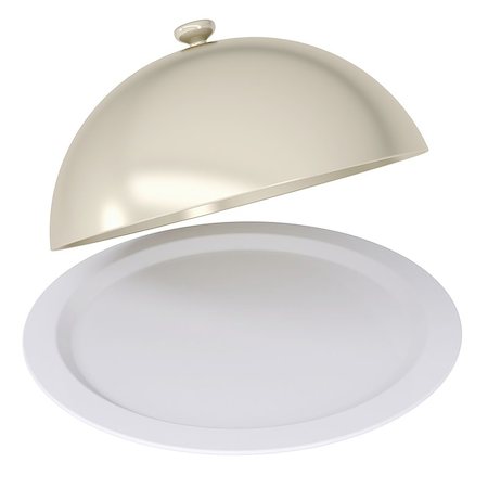 plate icon - Glossy ceramic salver dish with an cover over it. Isolated render on a white background Stock Photo - Budget Royalty-Free & Subscription, Code: 400-06745331