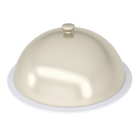 Glossy ceramic salver dish with an cover over it. Isolated render on a white background Stock Photo - Budget Royalty-Free & Subscription, Code: 400-06745332