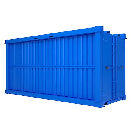 simsearch:400-05320164,k - Blue container. Isolated render on a white background Foto de stock - Super Valor sin royalties y Suscripción, Código: 400-06745333