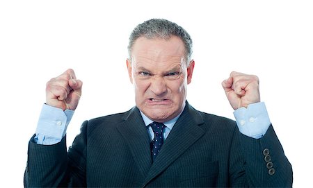 Frustrated senior businessman on white background Stock Photo - Budget Royalty-Free & Subscription, Code: 400-06745862
