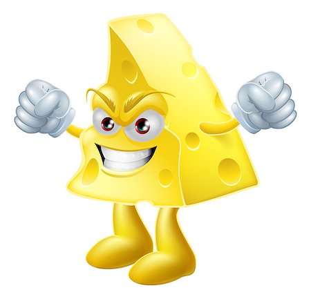 simsearch:400-06791375,k - An illustration of a very angry looking cartoon cheese man character with hands in fists Stock Photo - Budget Royalty-Free & Subscription, Code: 400-06746294