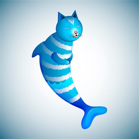 ekaterina88 (artist) - Vector illustration depicting a comical hybrid of fish and cat Fotografie stock - Microstock e Abbonamento, Codice: 400-06746598