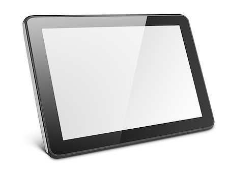 Modern black tablet pc isolated on white with clipping path Stock Photo - Budget Royalty-Free & Subscription, Code: 400-06746693
